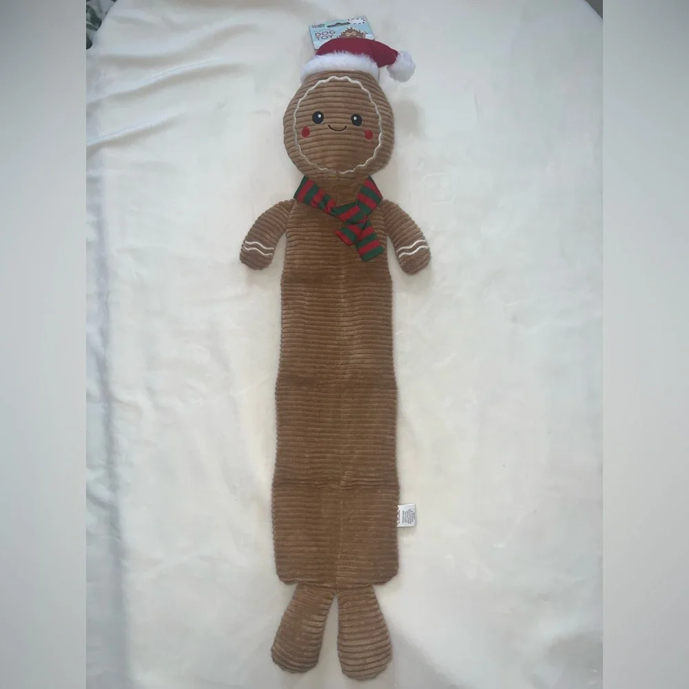Paw Yeah Christmas‎ Gingerbread Man Dog Toy Plush Squeaker NWT